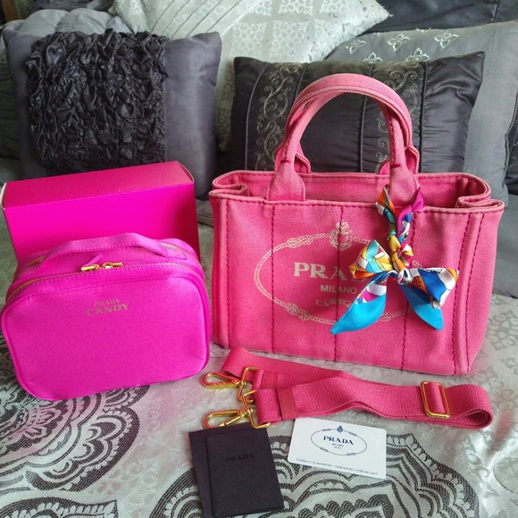Prada Handbags - ❌SOLD❌Prada Canapa Tote Bag with Cosmetic Bag